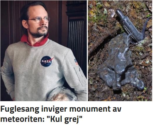 Johan Benzelstierna von Engeström vid den berömda rymdstenen